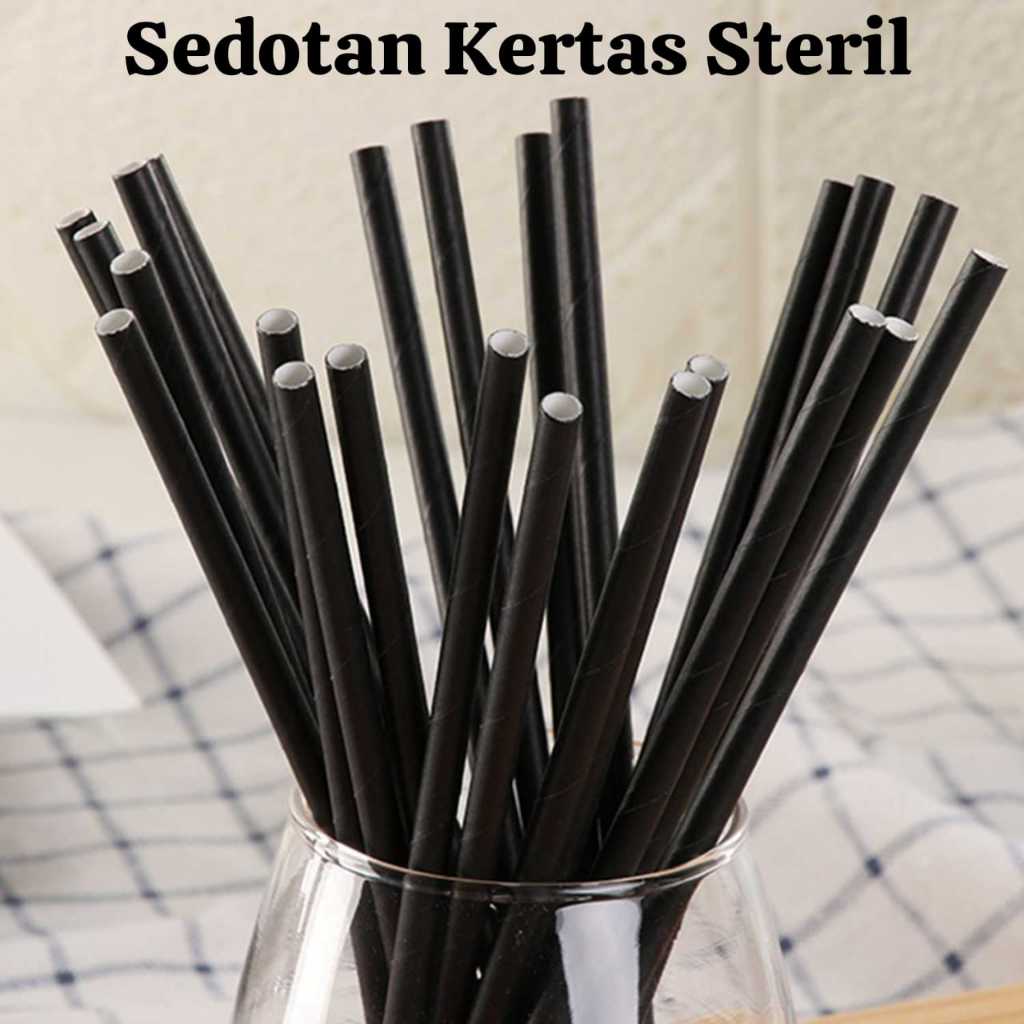 Sedotan Boba Kertas Steril Paper Straw Sedotan Steril Eco Friendly 6x197mm 100 PCS