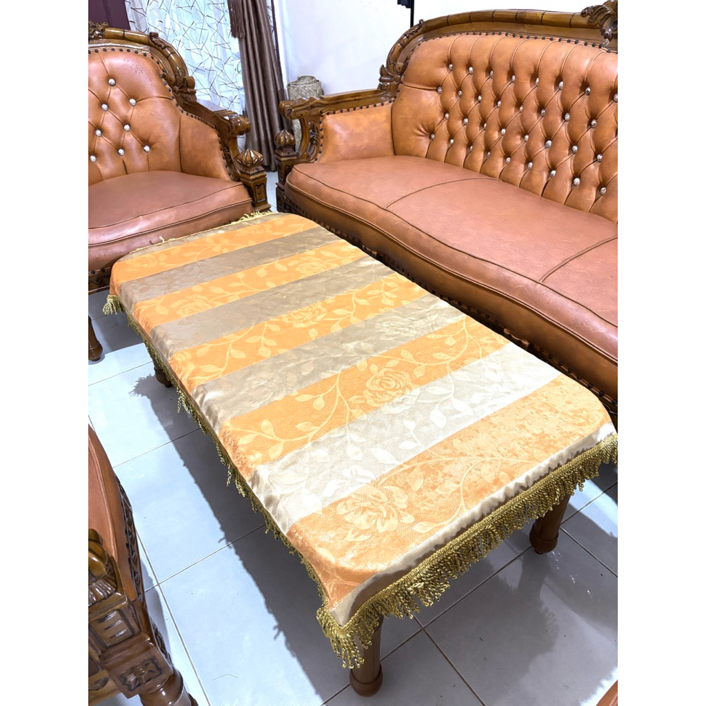 Taplak meja tamu bahan embos premium 120cm x 70cm