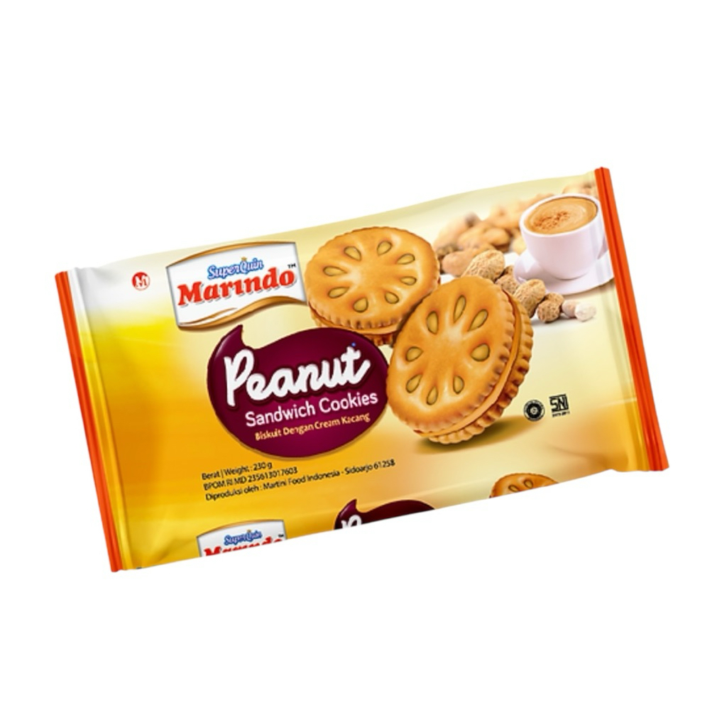

Marindo Peanut Sandwich Cookies / Biskuit Selai Kacang 210 gr