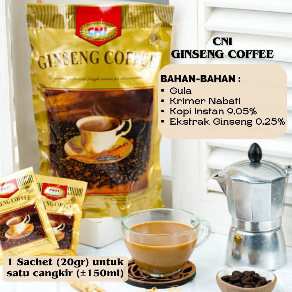 

CNI Ginseng Coffee 20 Sachet 20g Meningkatkan Stamina Tubuh