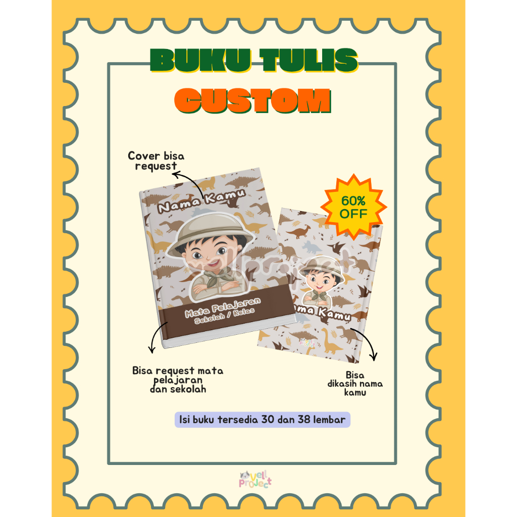 

BUKU TULIS CUSTOM/ BUKU SEKOLAH/ CUSTOM COVER & ISI