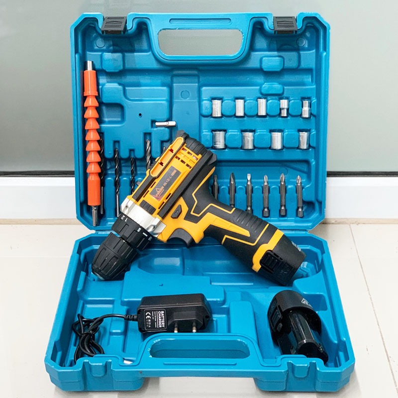 YUKIDO Mesin Bor Baterai / Bor Batere 12S / Bor Cordless 12V /MESIN BOR CAS CORDLESS 12V 2 BATERAI F