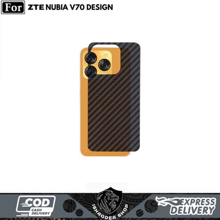 A - ZTE NUBIA V60 DESIGN SKIN CARBON BLACK ANTI JAMUR ANTIGORES BELAKANG GARSKIN HITAM TERBARU BAGUS