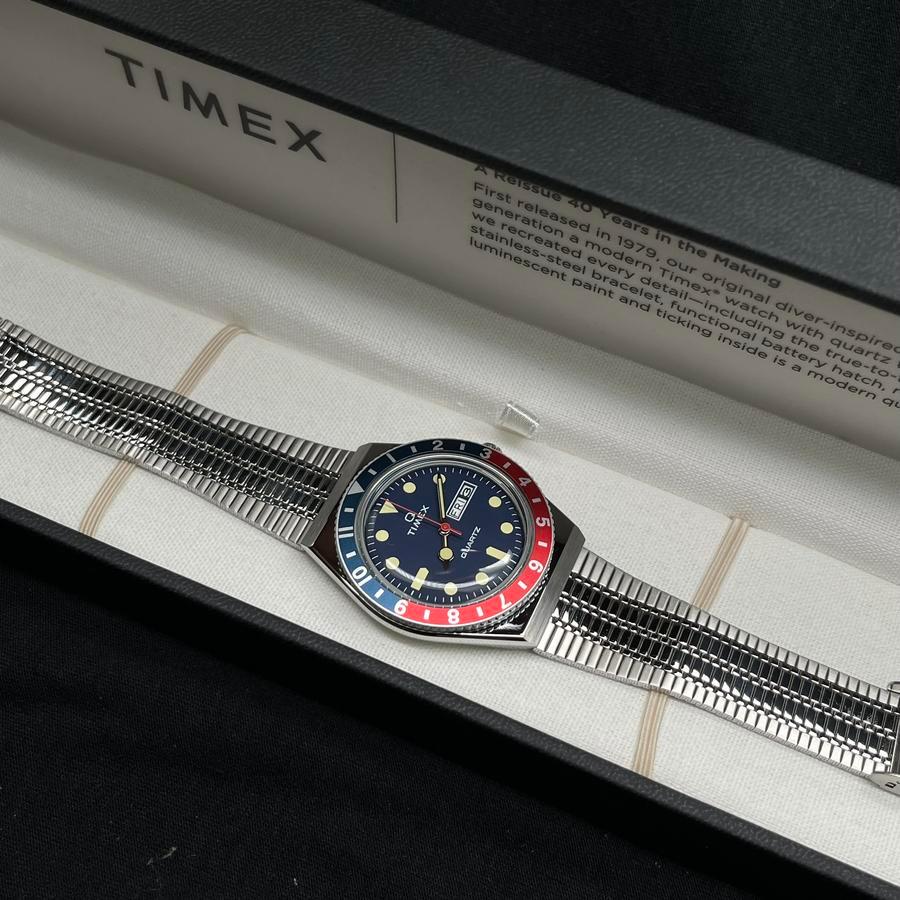 TIMEX Q TW2T80700 Reissue Diver Pepsi Blue