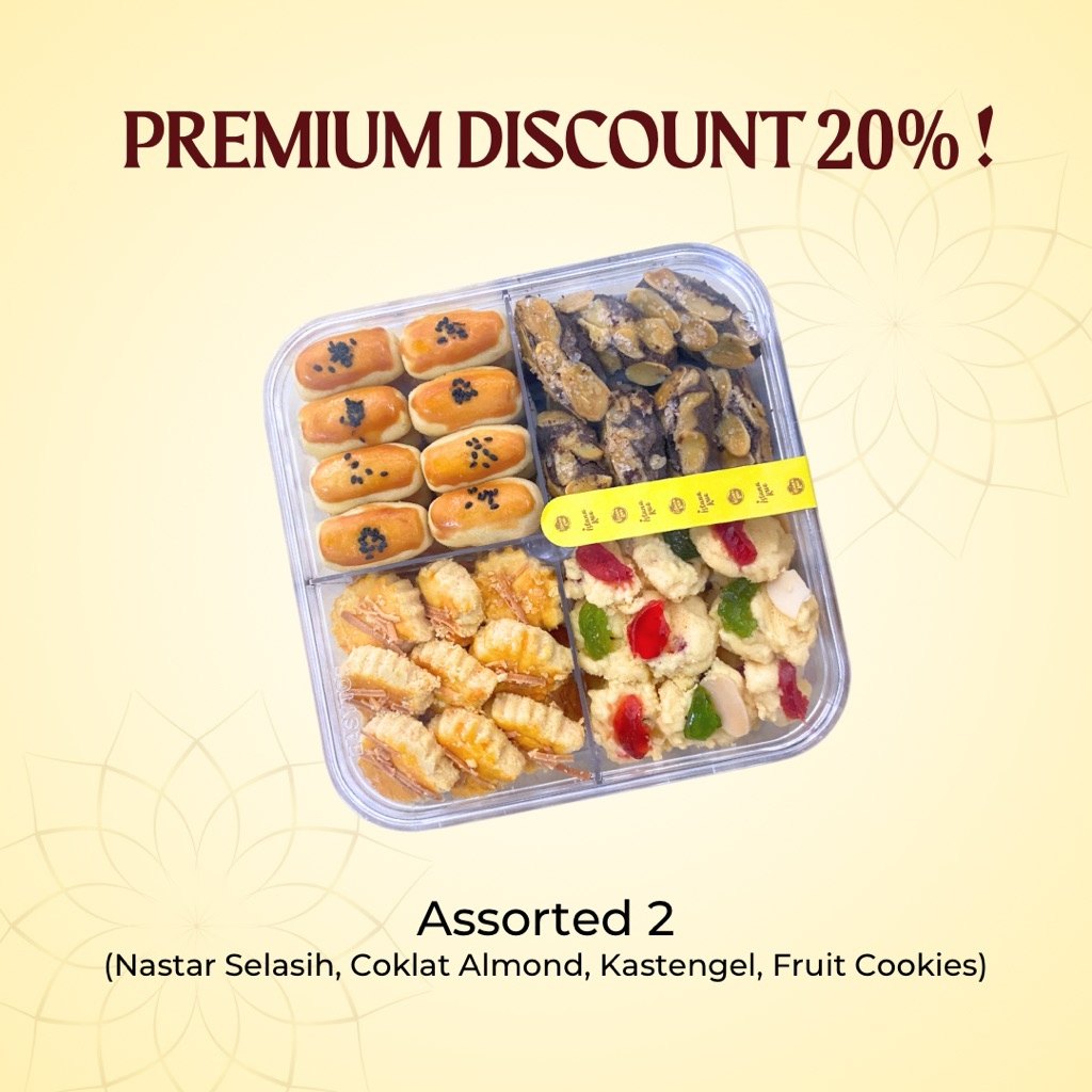 

ISTANA KUE KERING ASSORTED 2 PREMIUM COOKIES | Kue Nastar Selasih, Coklat Almond, Fruit Cookies, Kastengel Special