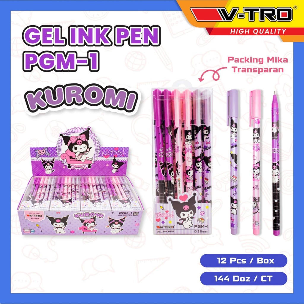 

( 1 Box 12 Pcs ) Pulpen Tinta Gel Karakter Kartun My Melody Kuromi Princess / Pen Pena Gel Anak Cewe