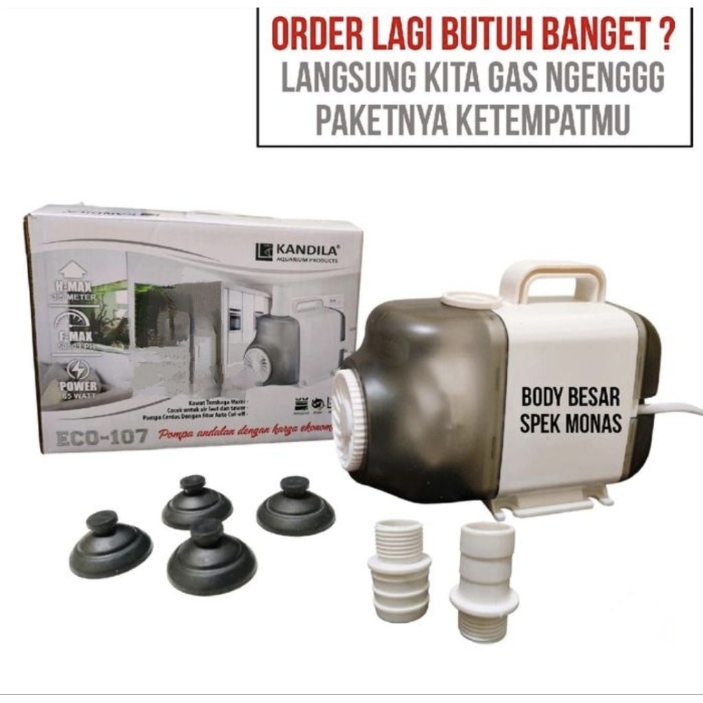 Pompa Celup Kandila 107 Body Besar Mesin Filter Hemat Listrik Aquarium Semburan Kencang