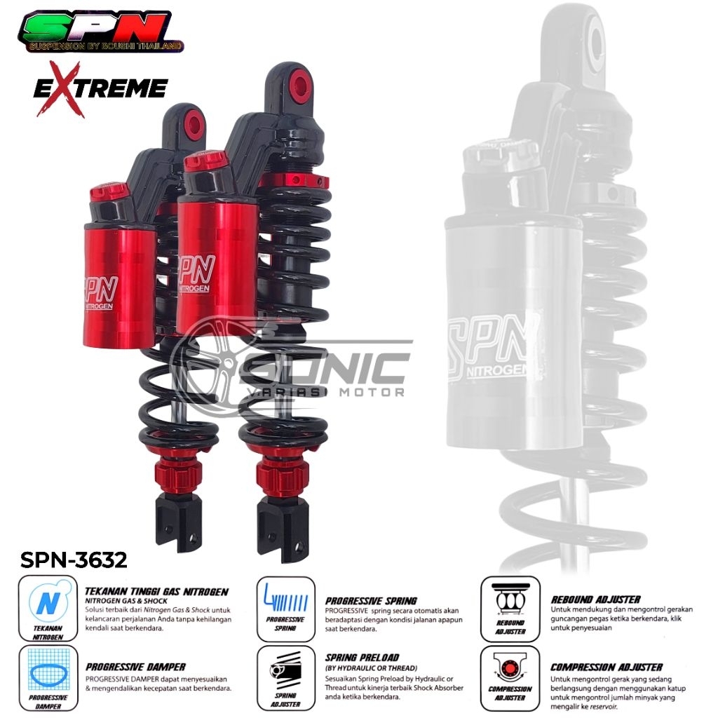 SHOCK BREAKER TABUNG ATAS EXTREME SHOCK TABUNG ATAS VARIASI SHOCK BELAKANG MOTOR BEAT SCOOPY FINO MI