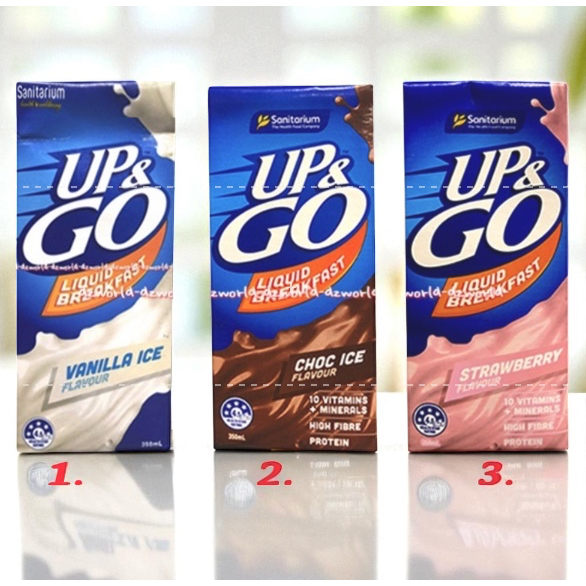 

DA Up & Go Liquid Breakfast 350ml Vila Ice Favour Minuman Susu Rasa Es Vanila Sanitarium Up and go