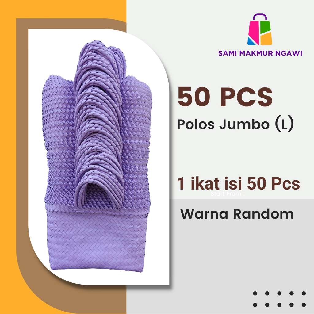 

PAKET 50 pcs Tas Anyam Polos Jumbo (L) 50 Pcs
