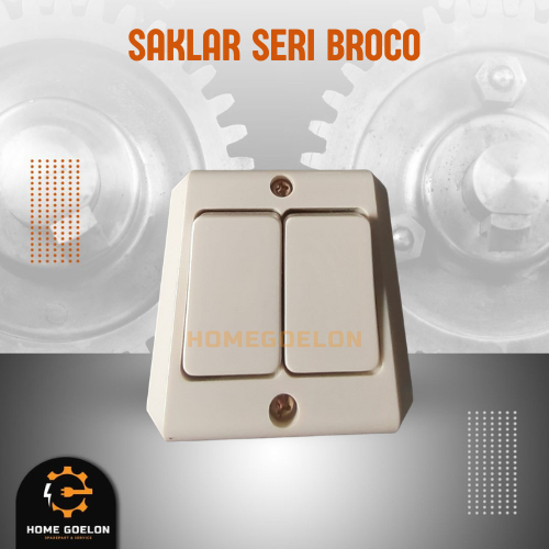 Broco Saklar Tempel Seri – Saklar Dinding 2 Tombol Tahan Lama