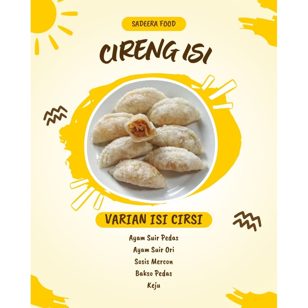 

SADEERA FOOD - CIRENG ISI AYAM SUIR ISI 5PCS UKURAN SEDANG