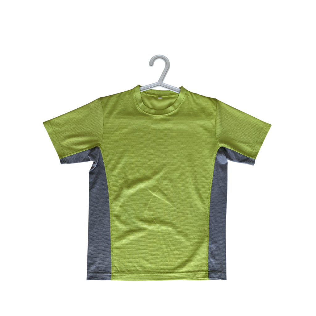 182 Preloved Kaos Olahraga Hijau Stabilo No Brand