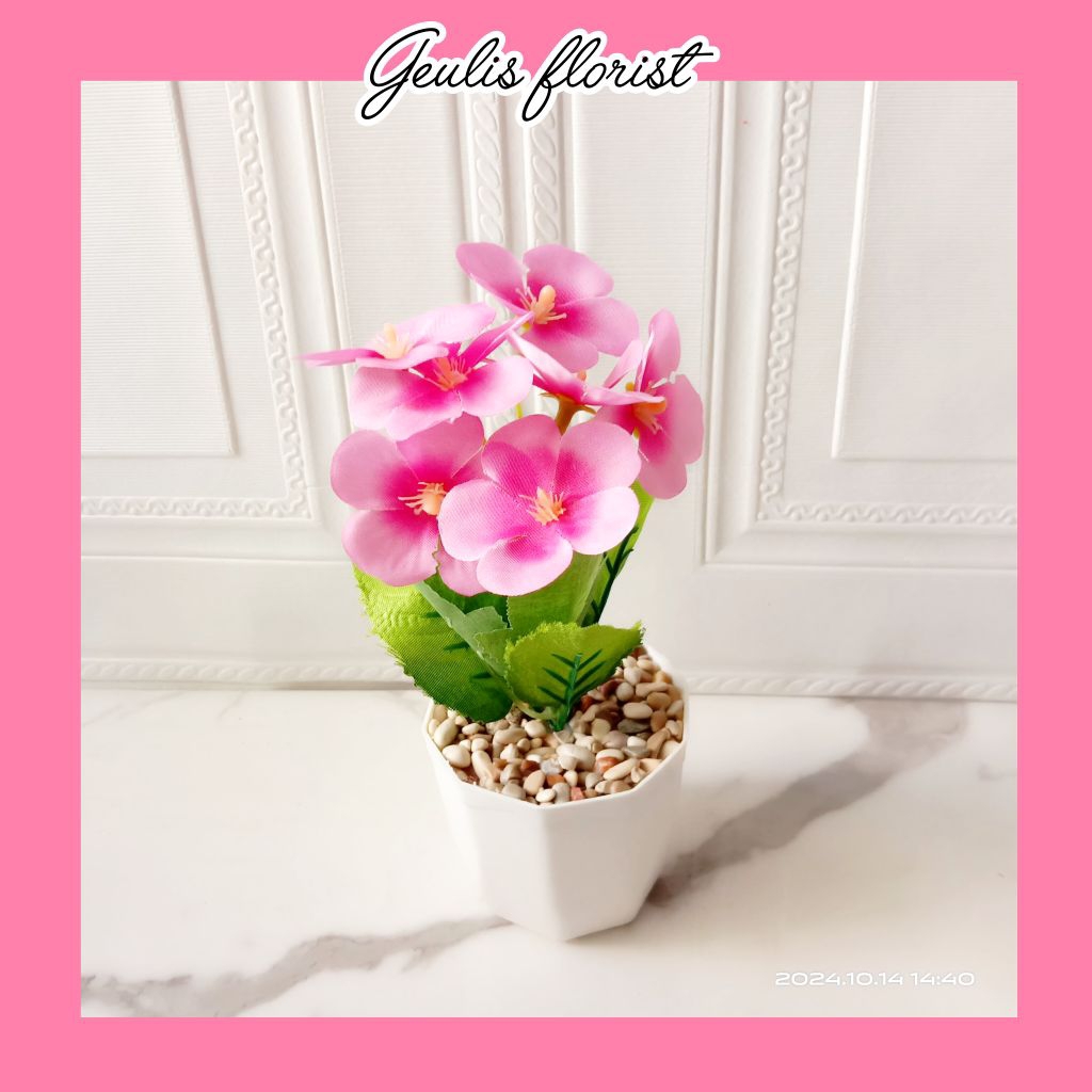 GF Bunga hias artificial pancawarna sudah set dengan pot/hiasan/dekorasi/bunga ruang tamu/bunga plas