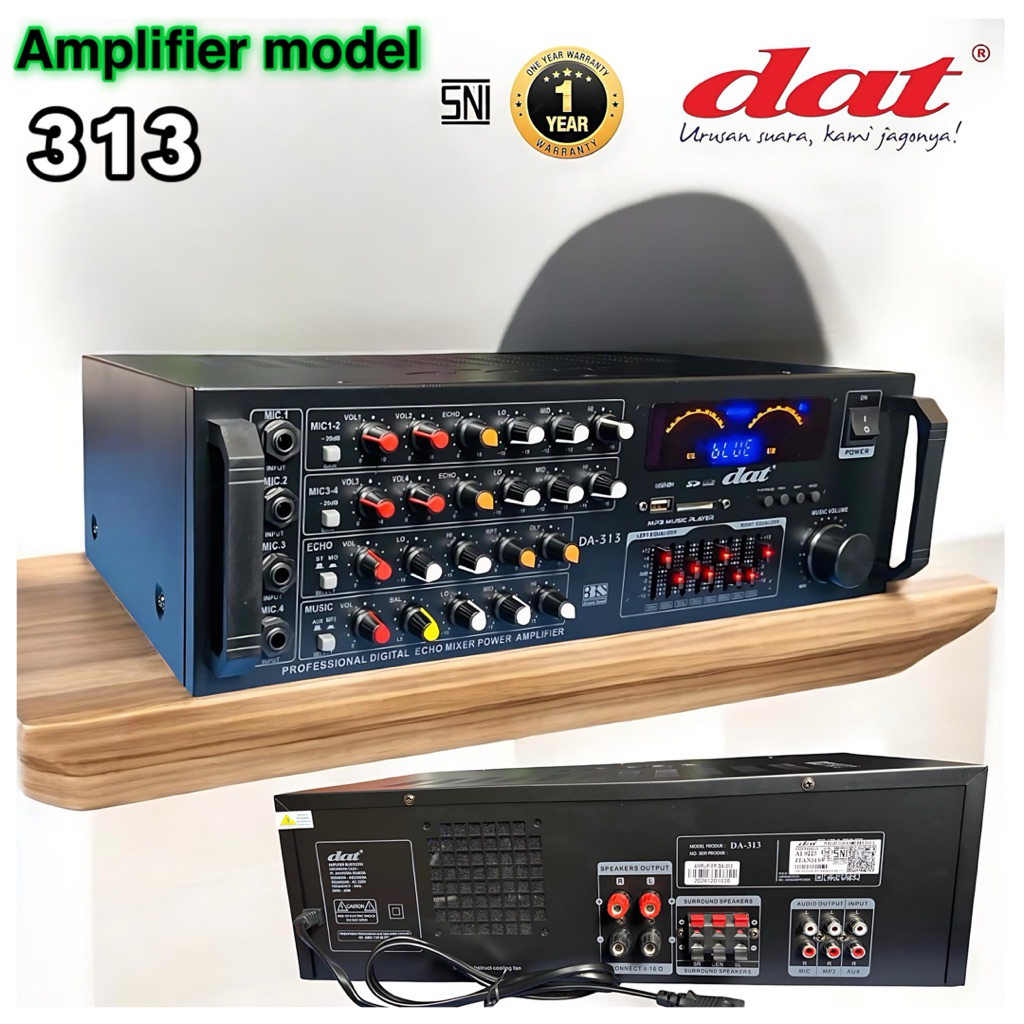 Amplifier DAT DA313 ampli DAT equalizer bluetooth USB player karaoke