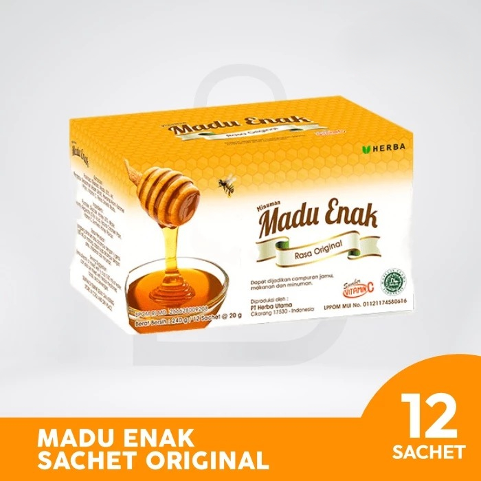 

Madu Enak Sachet Isi 12 perBox Madu / Madu Enak