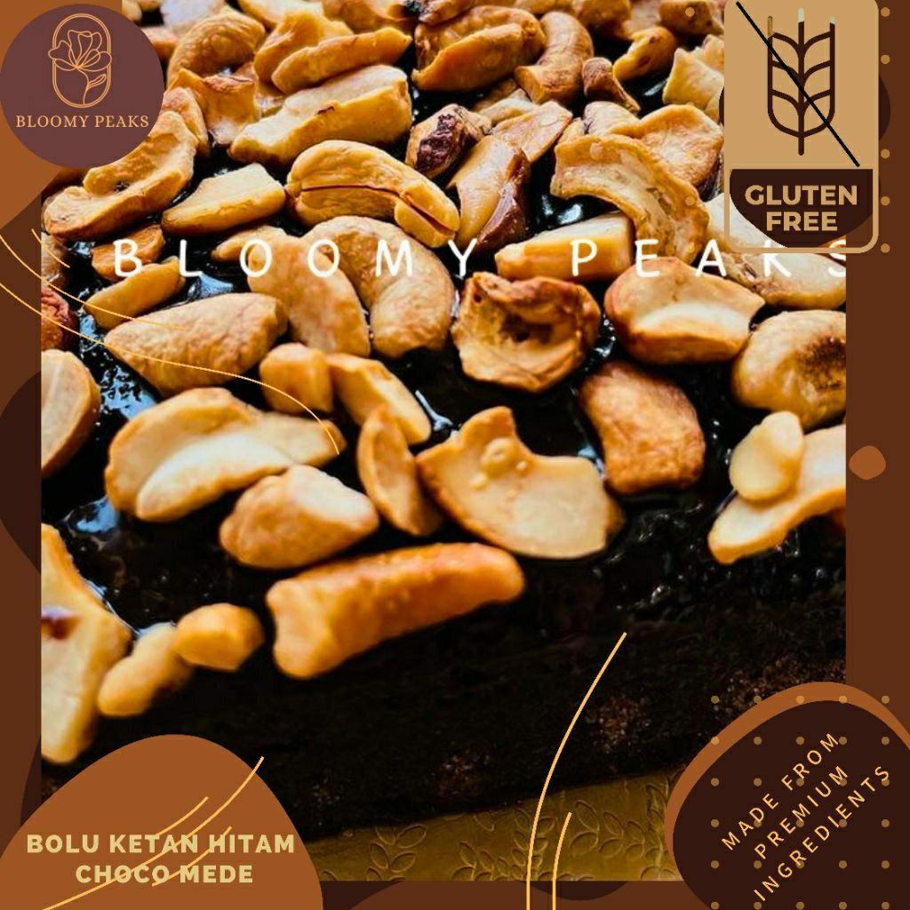 

Bolu Ketan Hitam Cokelat Coklat Choco Mede Chasew Nut Gluten Free Cake