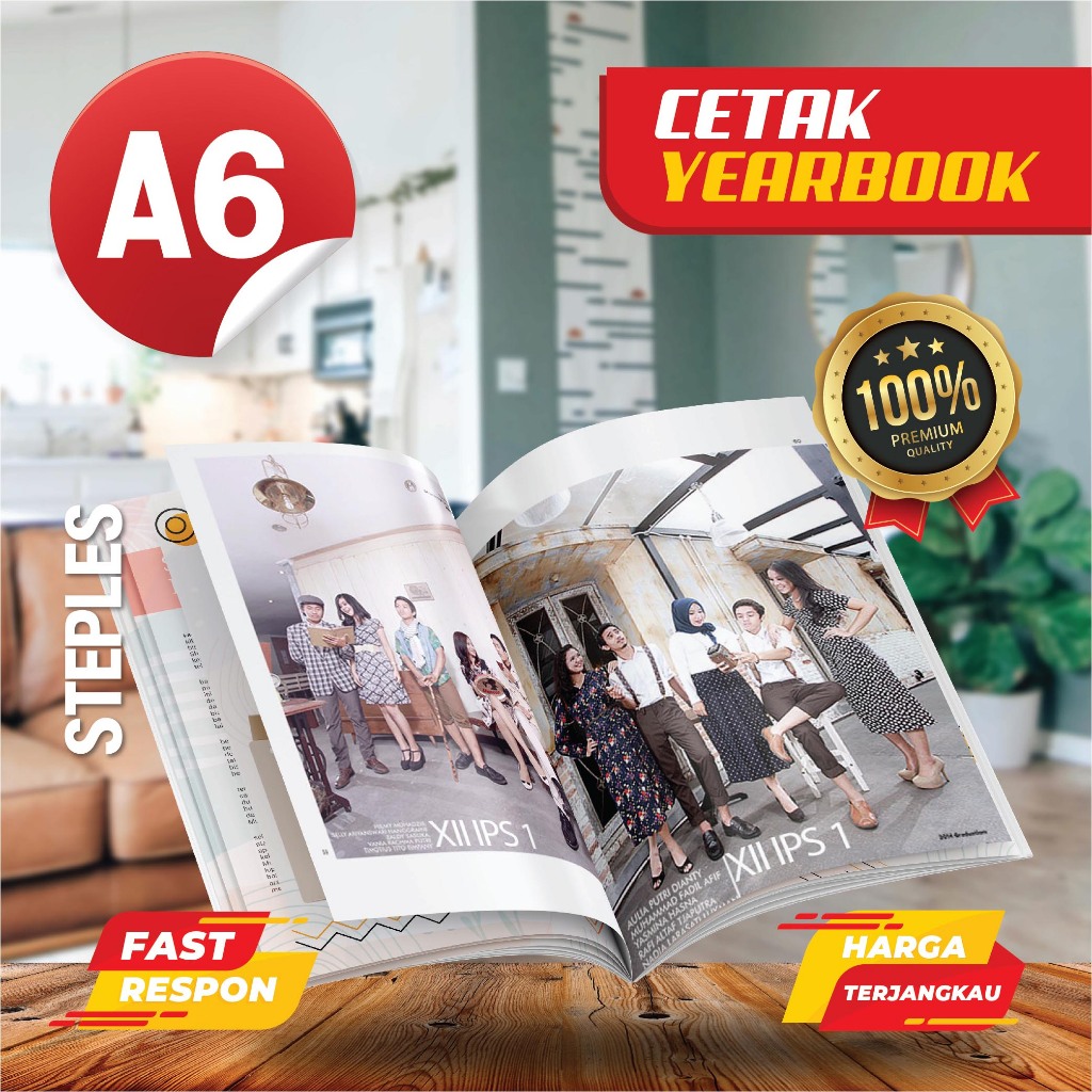 A6 Steples - Jasa Cetak buku Tahunan Sekolah /Yearbook SD SMP SMA