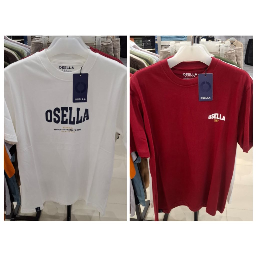 Osella Baju T-shirt Kaos Pria Dewasa Lengan Pendek Original New size S-xL