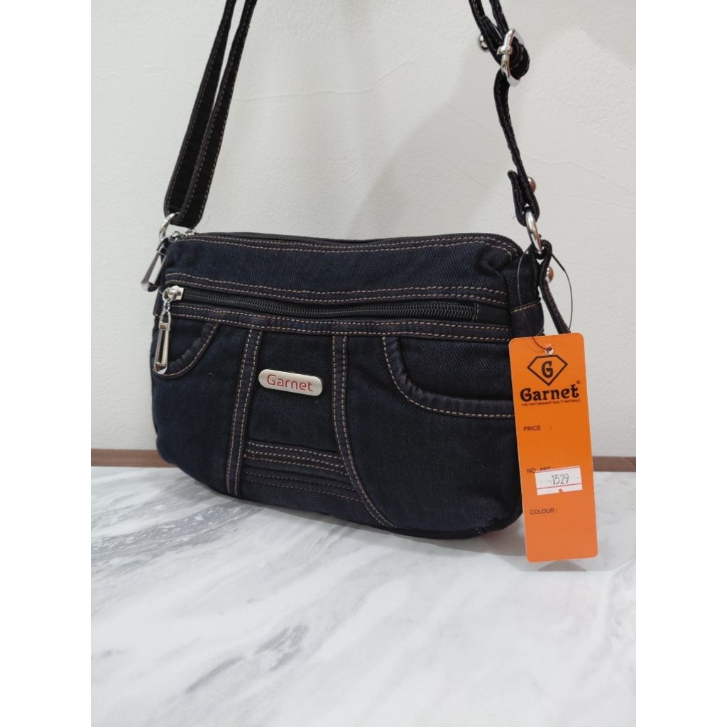 Tas selempang wanita bahan jeans denim