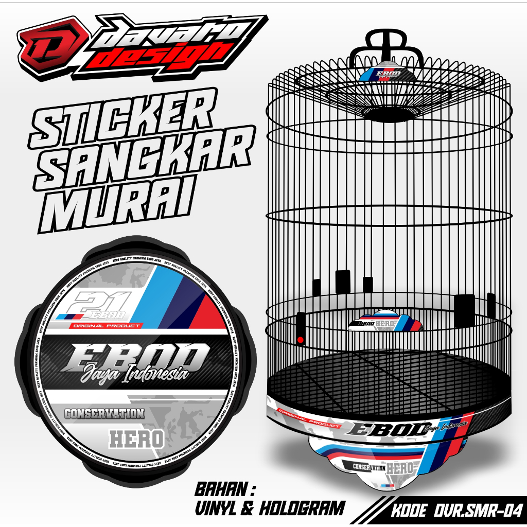 COD-Stiker Decal Sangkar Murai Batu Ebod Radja Company Indonesia - Decal Sangkar Murai BNR Hologram 