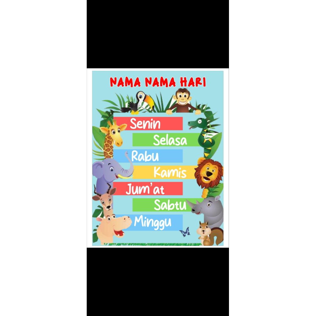 HIASAN DINDING KELAS "NAMA-NAMA HARI"