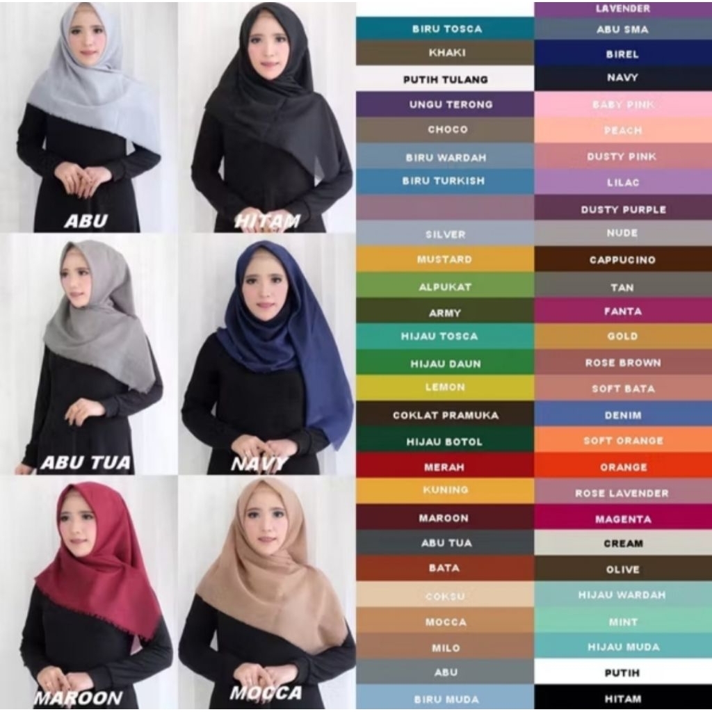 Hijab Saudia Rawis/Saudia/Segi Empat Rawis/Jilbab Saudia Rawis/Hijab Segi Empat