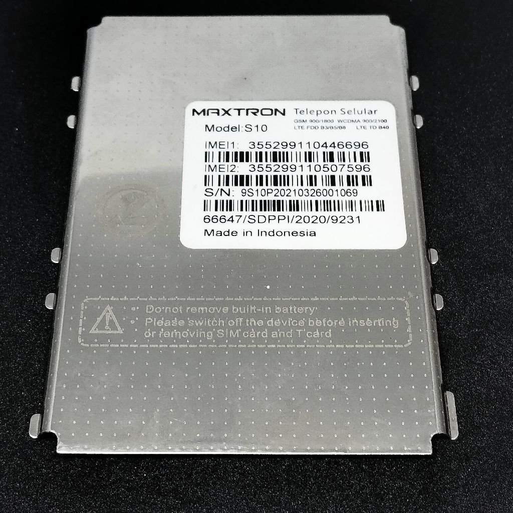 Casing Baterai Bahan Seng for Maxtron S10 Play