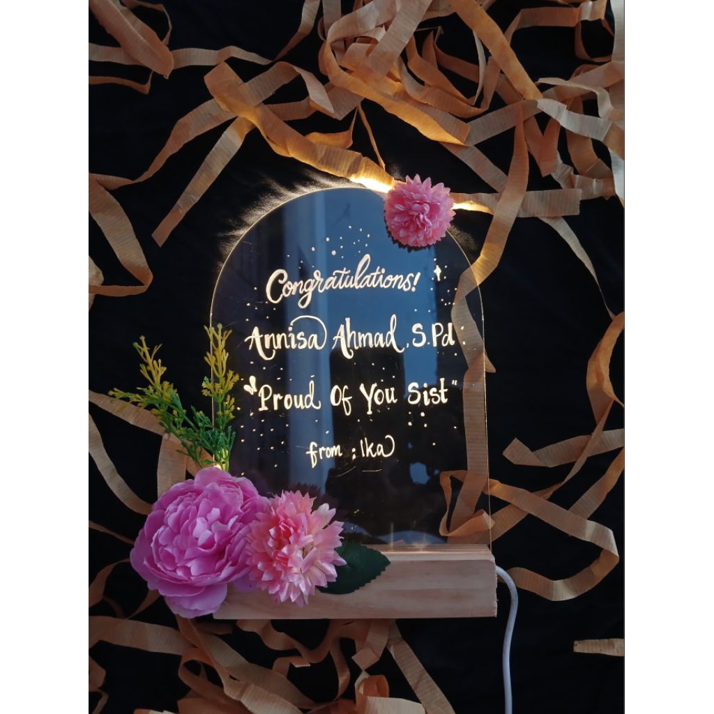 Akrilik Led Costum (Tulisan Tangan)