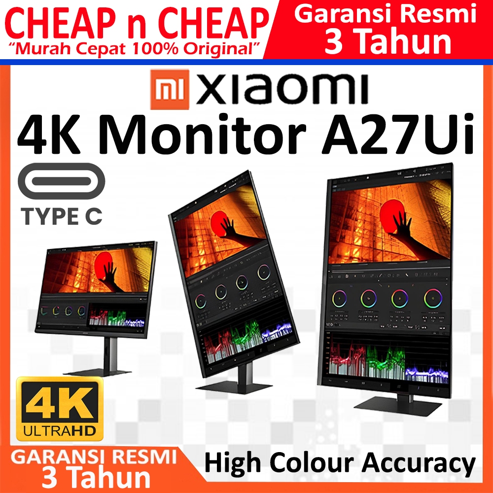 Xiaomi Monitor 27" A27UI 4K 60Hz UHD IPS HDMI 6Ms Garansi Resmi - LED Monitor 27 Inch " 27"