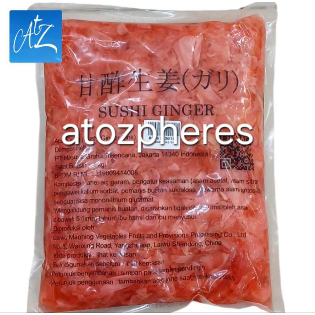 

Acar jahe warna merah muda impor import PINK SUSHI GINGER 1kg