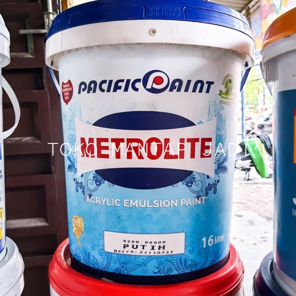 Cat tembok Metrolite 16 Ltr / 23 kg warna putih / cat air dinding interior dalam rumah 25 kg Pacific