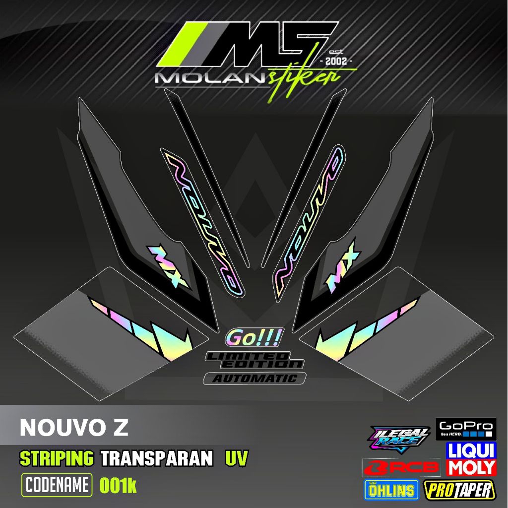 Decal Sticker Striping Variasi Transparan Uv Nouvo Mx Go Nouvo Z Yamaha Nouvo 110 Striping Nouvo Tra