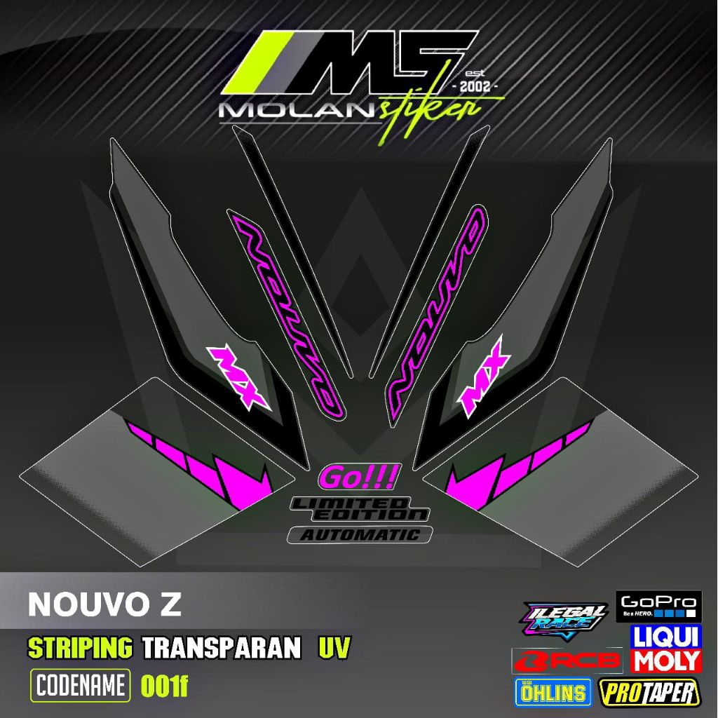 Decal Sticker Striping Variasi Transparan Uv Nouvo Mx Go Nouvo Z Yamaha Nouvo 110 Striping Nouvo Tra