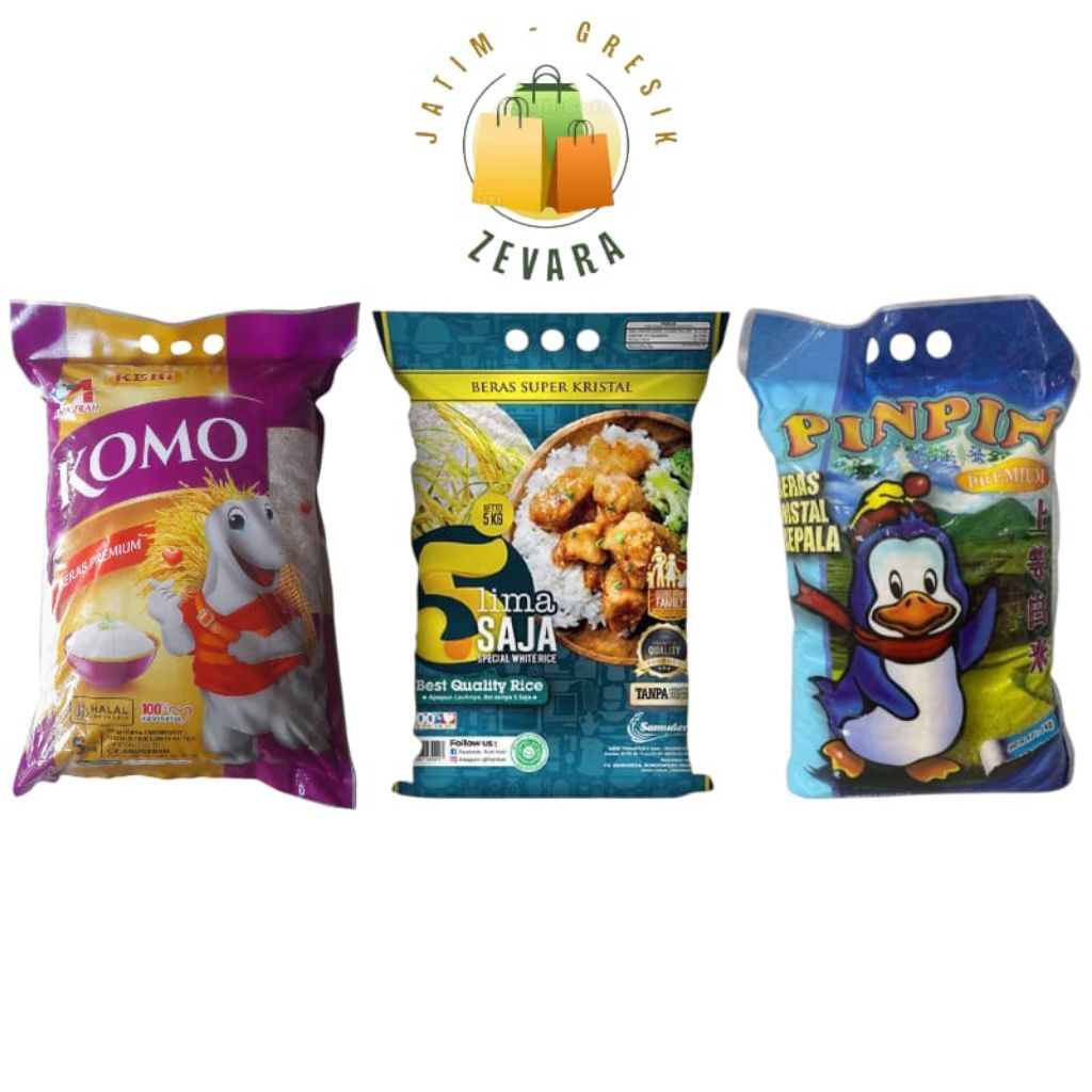 

ANEKA BERAS PULEN / BERAS KOMO - BERAS LIMA SAJA - BERAS PINPIN / BERAS KEMASAN 5KG ISI 2PACK