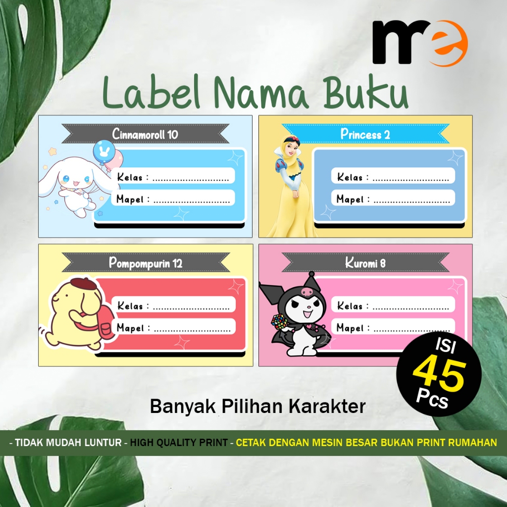 

ISI 45 STICKER LABEL BUKU CUSTOM - LABEL BUKU EXCLUSIVE - LABEL NAMA MAPEL - LABEL BUKU SEKOLAH