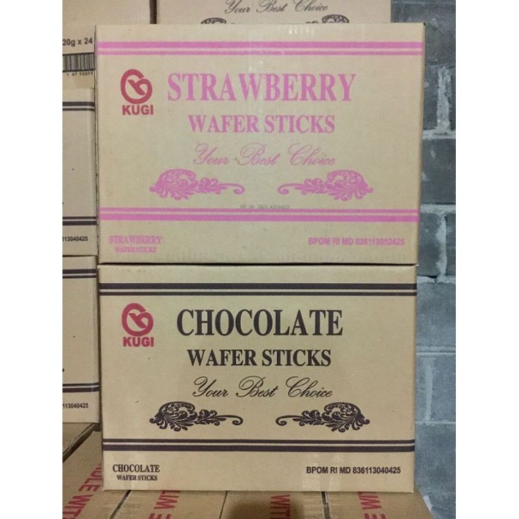 

Kugi 1 Karton/Dus isi 24 Pack | Kugi Wafer Stick 120 Gram