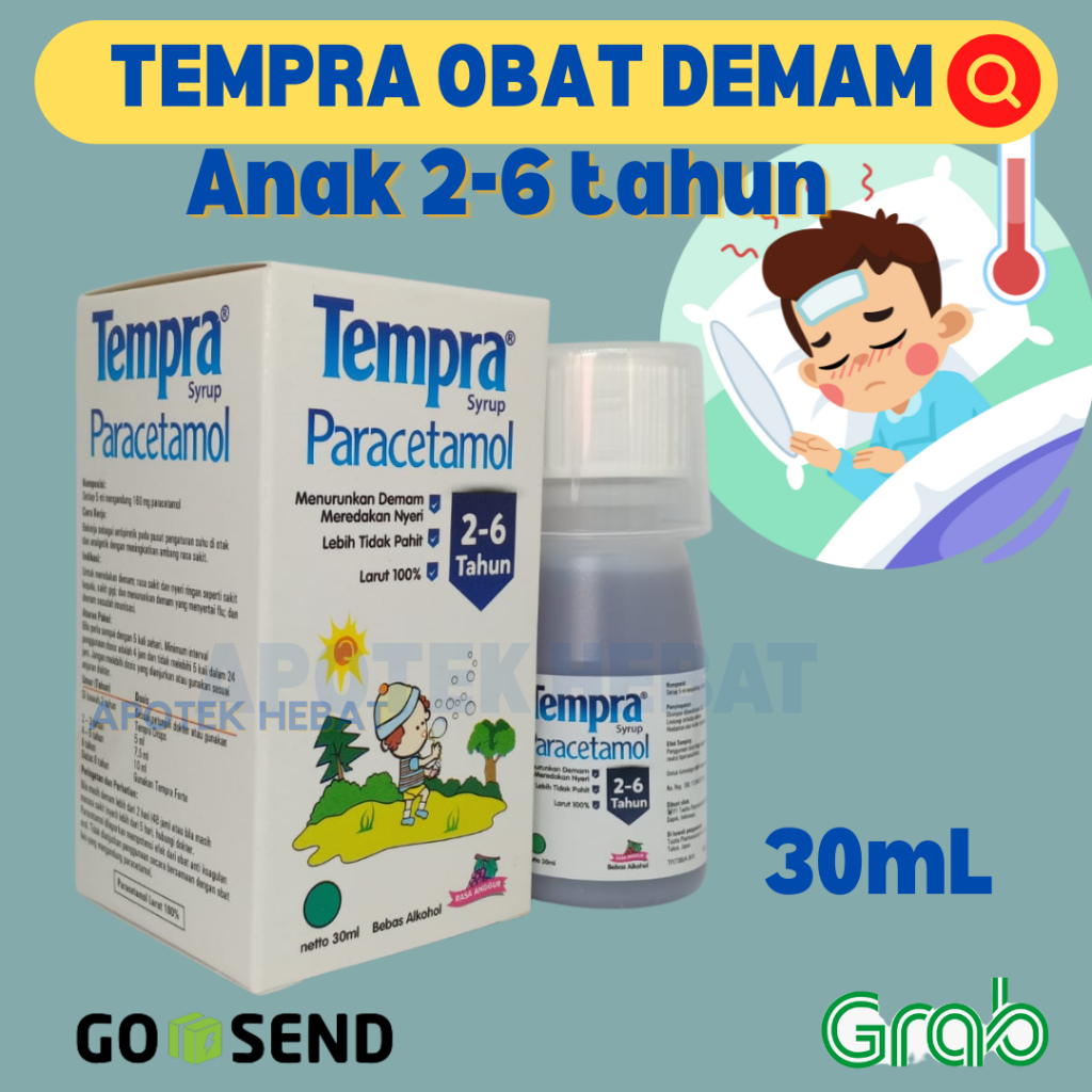 Tempra Anak Sirup Anak 30 ml Obat Demam Anak Rasa Anggur Obat Turun Panas Anak Sakit Gigi Meriang Pu