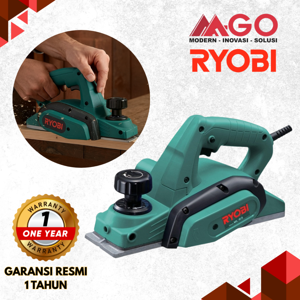 Ryobi Mesin Serut Kayu HL-83 / Mesin Ketam Kayu Listrik 82mm 580W / Planner Serut Kayu Bergaransi