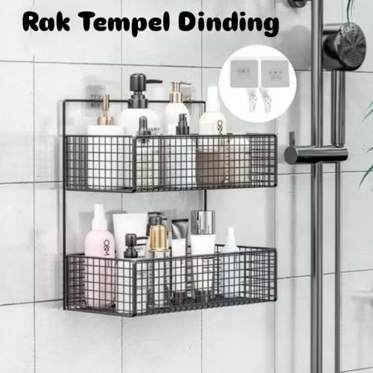 RAK GANTUNG BARANG BESI ORGANIZER RAK GANTUNG 2 LAYER TEMPEL ORGANIZSR