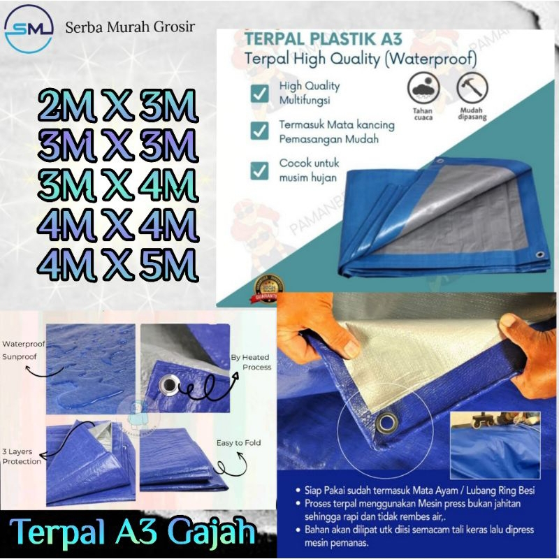 Terpal Plastik/Terpal Kolam Ikan/Tenda Warung/Terpal A3 Gajah