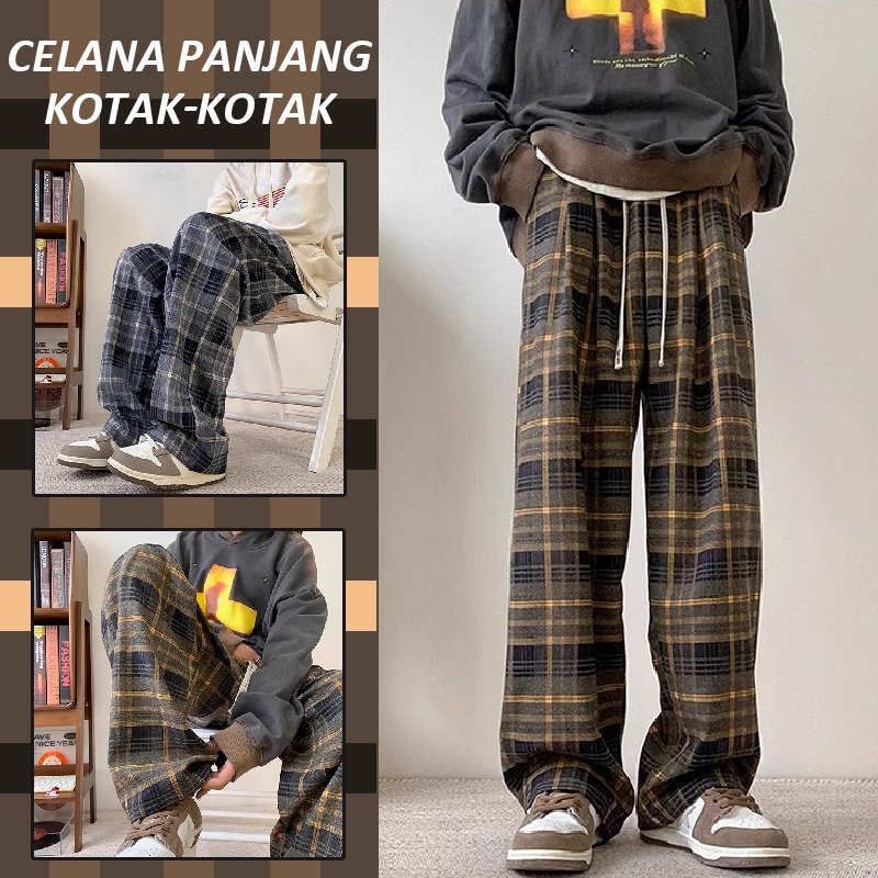 celana kpop celana panjang longgar pria celana fashion pria celana long pants pria celana korea pria