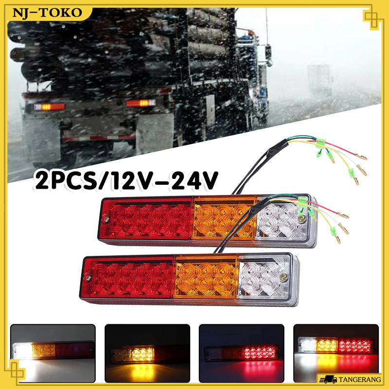 1 Pasang Lampu Rem Belakang Truk 24 Volt 12 Volt Tahan Debu 12V 24V Stop Lamp Truk 12 Volt 24 Volt  