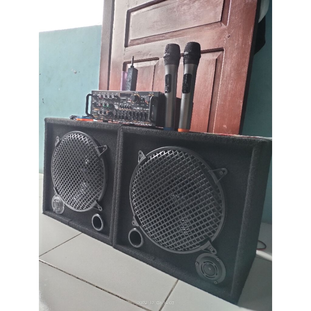 PAKET KARAOKE  SPEAKER 12 IN DAN AMPLIFIER BLUETOOTH SIAP PAKAI-TIDAK TERMASUK MIC