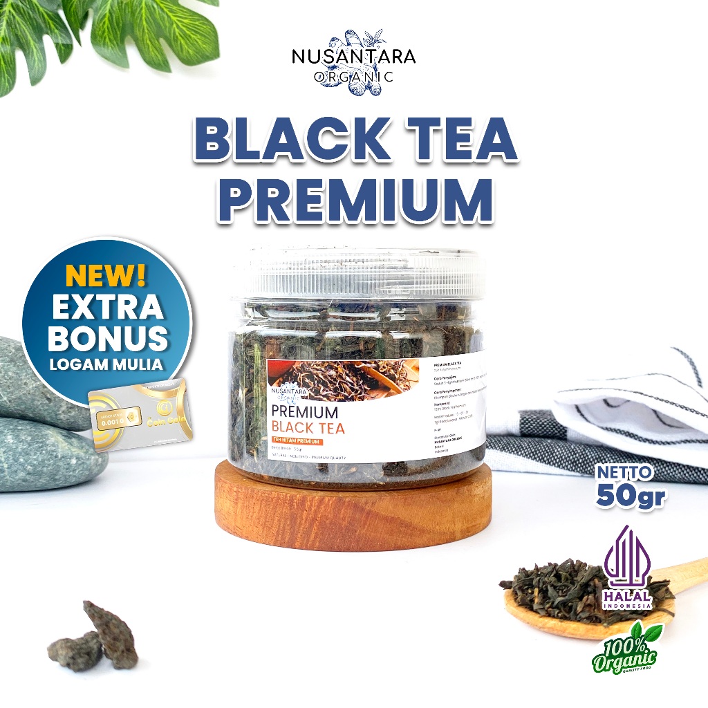 

Nusantara Organic Black Tea Organik Teh Hitam Kering Herbal Alami Siap Diseduh Organik 50gr