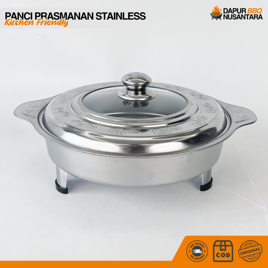 Panci Prasmanan Stainless Steel SUS 304 | Set Hidangan Pesta Makanan Serbaguna Elegan