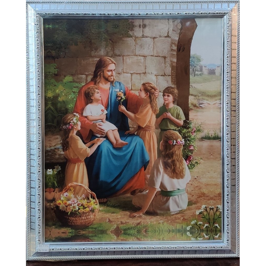 PAJANGAN DINDING ROHANI GAMBAR TUHAN YESUS DAN ANAK-ANAK