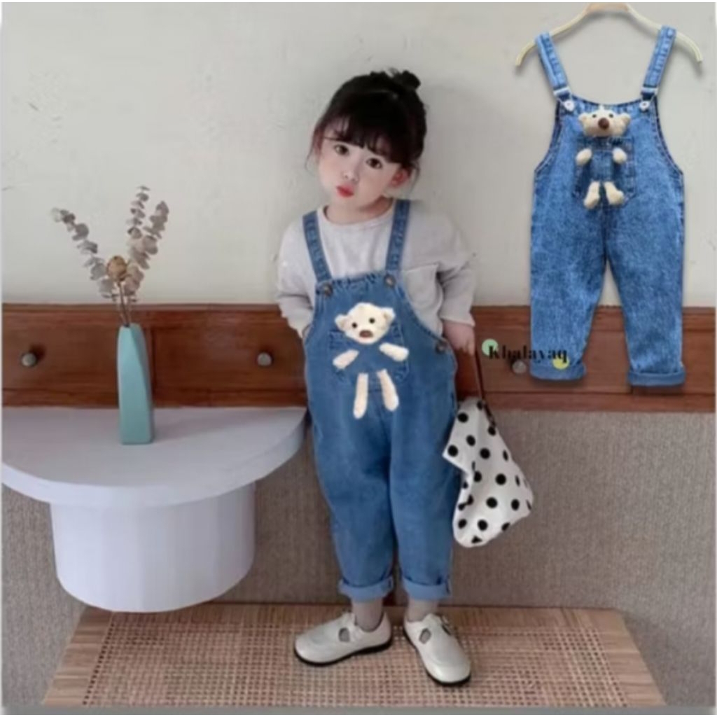 Overall Boneka Bear Anak - Jumpsuit Wearpack Celana dan Rok