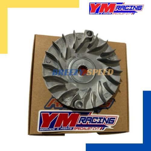 RUMAH ROLLER + KIPAS PULLEY YM RACING BUBUT 13,5 DERAJAT ALL MATIC | CVT / BEAT/MIO/VARIO/SCOOPY/GEN