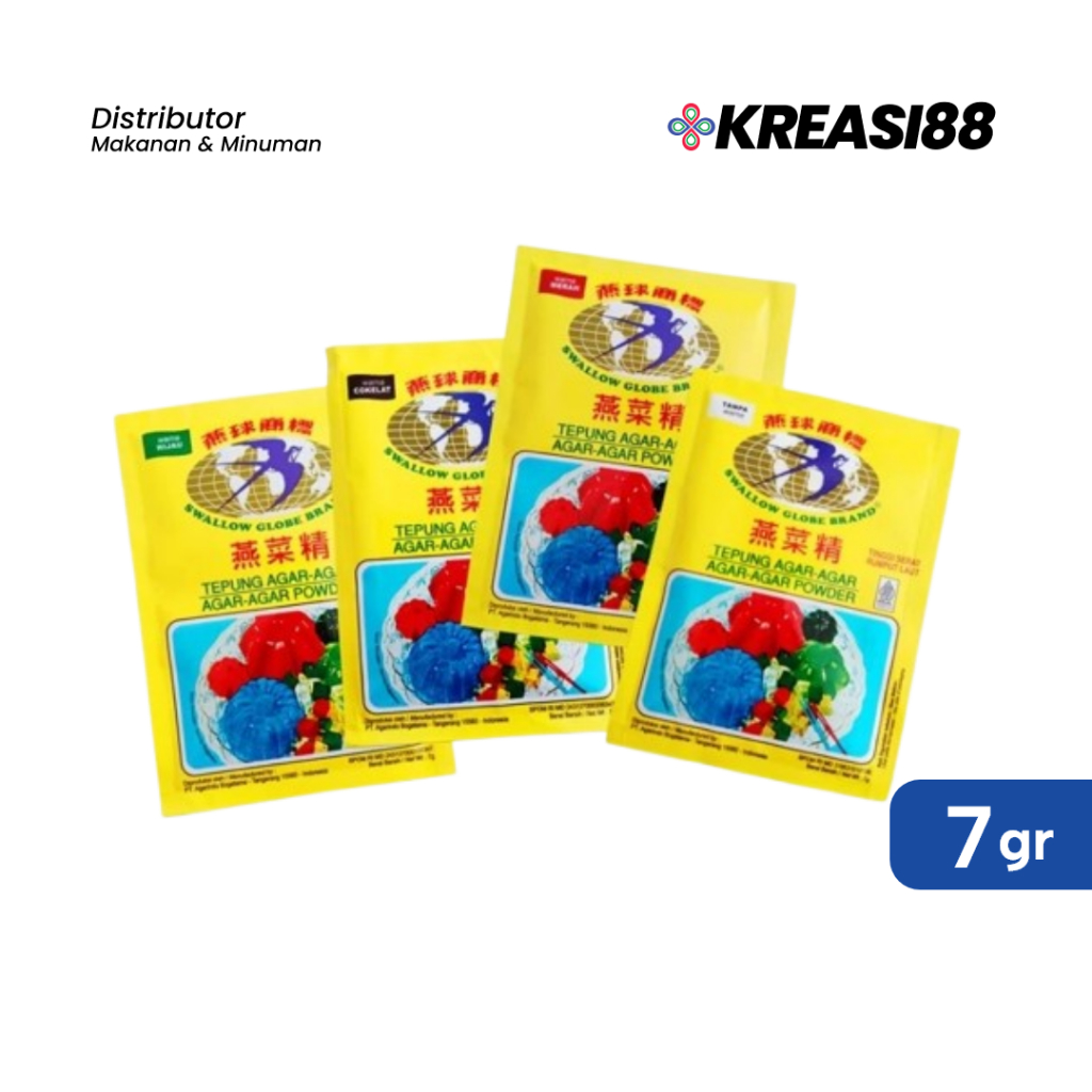 

Agar Agar Swallow Globe Varian Merah Putih Hijau Coklat 7 gr